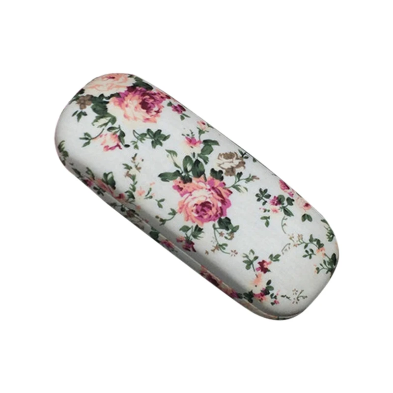 New Eyeglasses Hard Case For Glasses Women Optical Cases Floral Print Eyewear Spectacles Box Holder EyeGlass Case(White) | Аксессуары