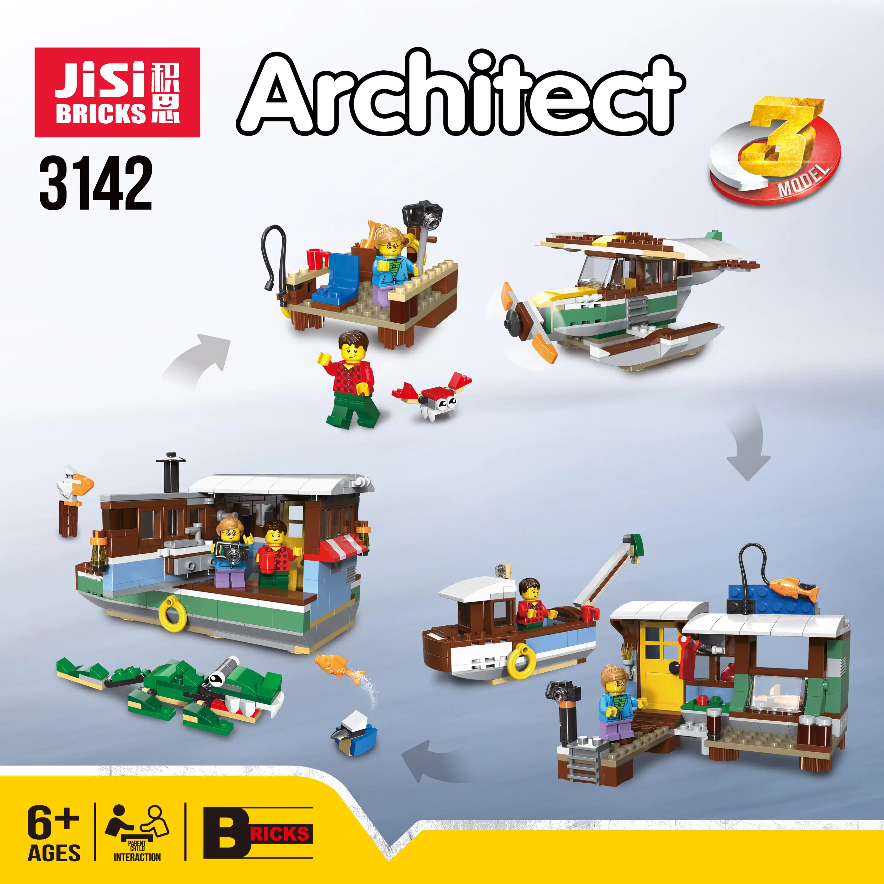 Easy Assembly - 25 Models in 1-390 Pieces Made in Japan Tublock Creative Building Brick Creator Set for Children SML 390