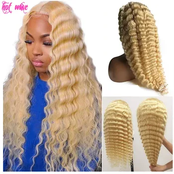 Hot Wave 13X1 Remy Brazilian Human Hair Frontal Lace Closure Front Wig for Women 613 Blonde Blond Middle Part Deep Wave
Hot Wave 13X1 Remy Brazilian Human Hair Frontal Lace Closure Front Wig for Women 613 Blonde Blond Middle Part Deep Wave