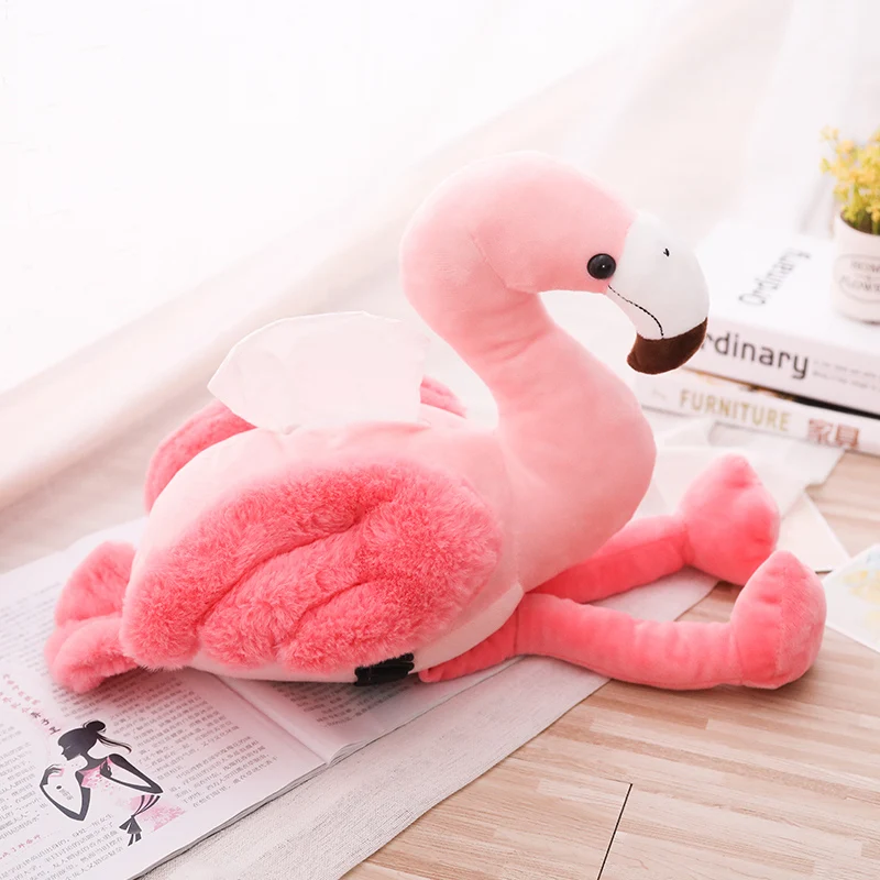 Коробка для салфеток в форме животных держатель Пушистый Розовый фламинго