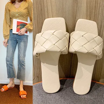Women's Slippers Slides Ladies Weave Leather Square Toe Sandals Flat Female PU Summer Beach Outdoor Shoes Comfortable 2020
Women's Slippers Slides Ladies Weave Leather Square Toe Sandals Flat Female PU Summer Beach Outdoor Shoes Comfortable 2020
