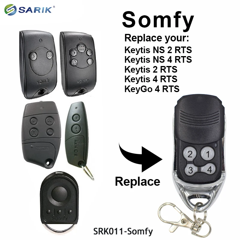 SOMFY Keytis 2 RTS/ Keytis 4 RTS/ KeyGo 4 RTS garage remote control 433,42Mhz rolling code remote control
SOMFY Keytis 2 RTS/ Keytis 4 RTS/ KeyGo 4 RTS garage remote control 433,42Mhz rolling code remote control