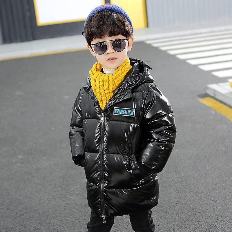 Зимняя куртка Детская осенняя парка для мальчиков цвет черный металлик