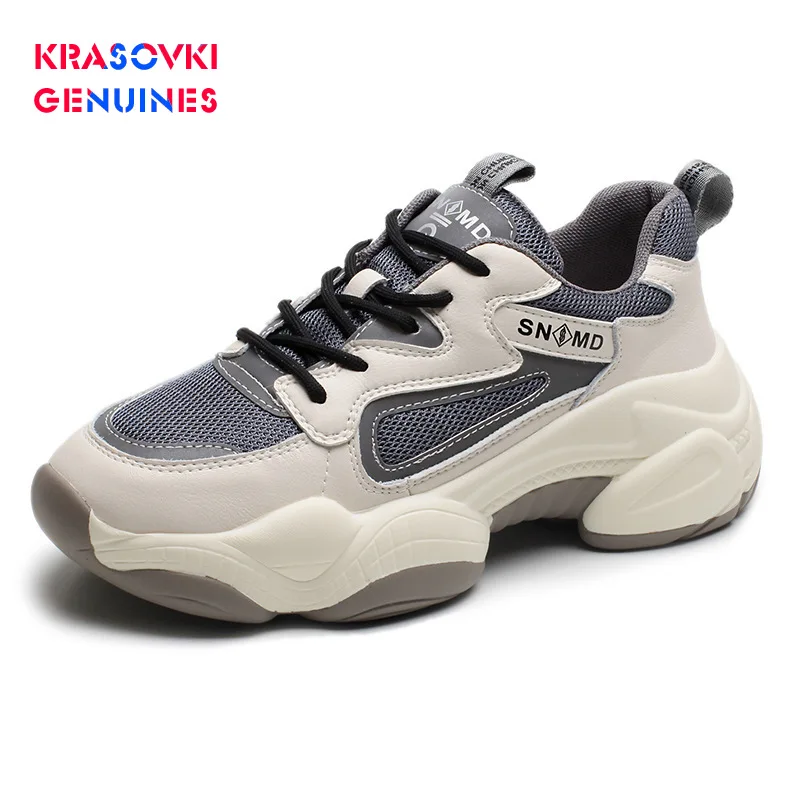 Krasovki Genuines Sneakers Women Thick Bottom Fashion Dropshipping Autumn Breathable Round Toe Sewing Mesh Leisure Women Shoes
Krasovki Genuines Sneakers Women Thick Bottom Fashion Dropshipping Autumn Breathable Round Toe Sewing Mesh Leisure Women Shoes