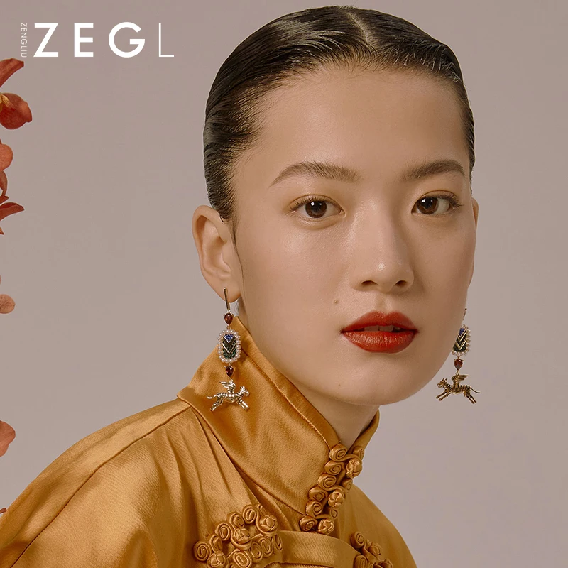 ZEGL дизайнерские серебряные серьги женские длинные темпераментные модные 2019