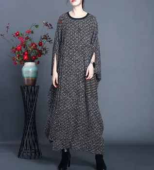 SuperAen Fall 2020 New Plus Size Print Knitted Wool A Line Irregular Splicing Bat Sleeve Robe Dresses for Women
SuperAen Fall 2020 New Plus Size Print Knitted Wool A Line Irregular Splicing Bat Sleeve Robe Dresses for Women