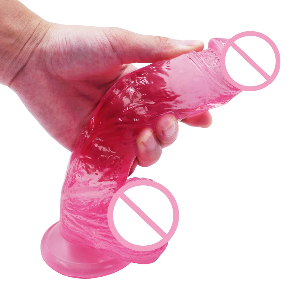 Soft Big Dildos for Women Realistic Crystal Dildo Anal Silicone Real Penis Artificial Waterproof Suction Cup Dildo Adult Sex Toy