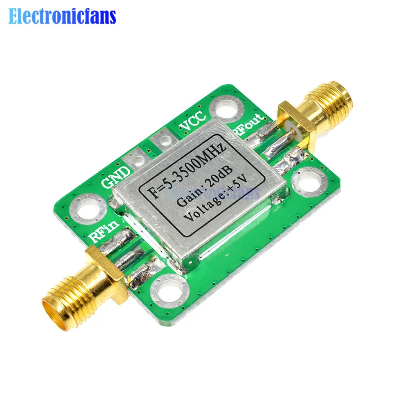 5-3500MHz RF Broadband Signal Amplifier Board Module Power Amp High Gain 20dB 3.3-6V DC Low Noise Small with Shielding | Электронные