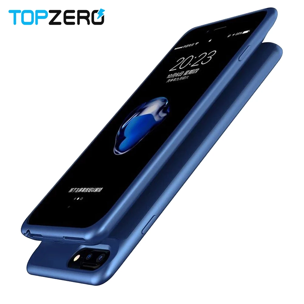 Topzero Мощность банк Зарядное устройство чехол для Apple iPhone 6 S 7 8 задний зажим Батарея