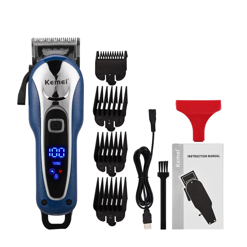 USB Hair Trimmers Titanium Ceramic Blade Barber Hair Clipper Men Electric Beard Trimmer LCD Display Hair Cut With 4 Limit Combs
USB Hair Trimmers Titanium Ceramic Blade Barber Hair Clipper Men Electric Beard Trimmer LCD Display Hair Cut With 4 Limit Combs