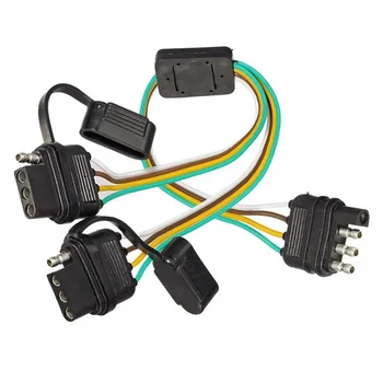 4-way Flat Separator Parts Y-Splitter Harness Adapter 4 Pin Extension With Dust Cap 12V Waterproof
4-way Flat Separator Parts Y-Splitter Harness Adapter 4 Pin Extension With Dust Cap 12V Waterproof