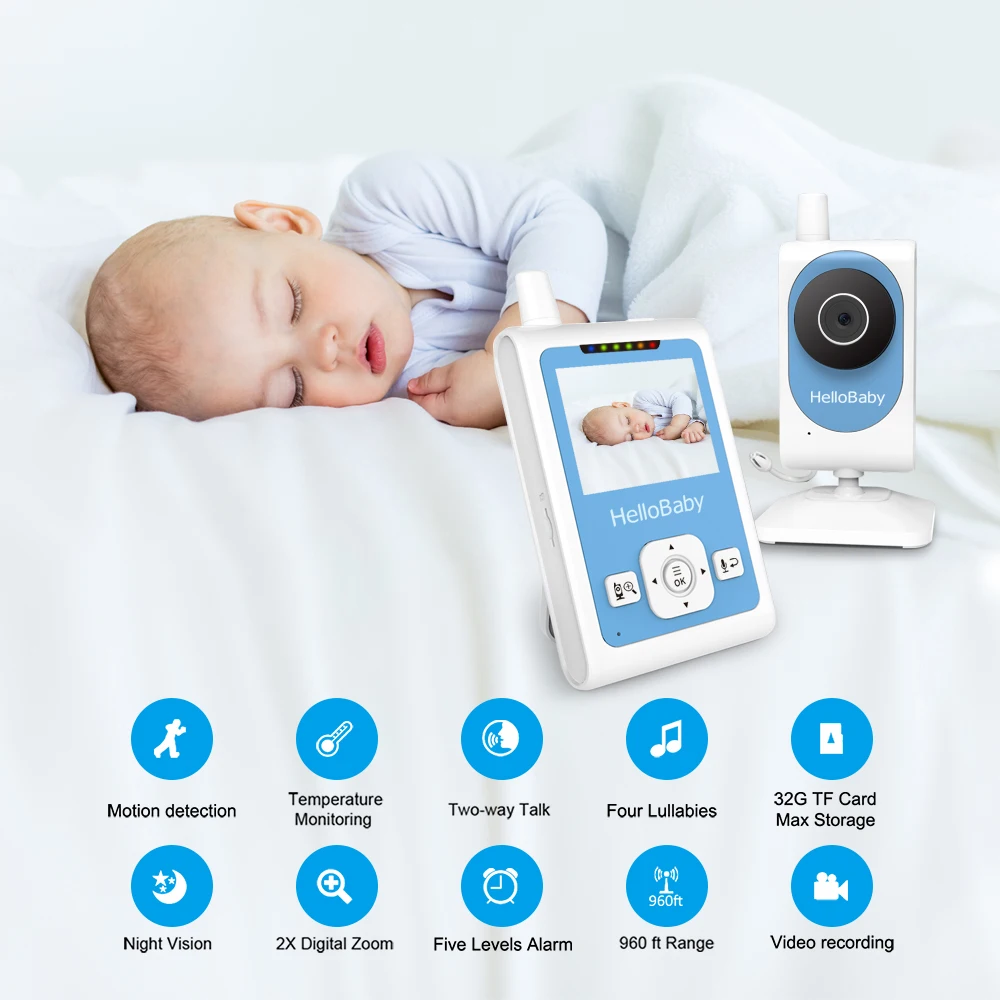 HelloBaby Video Baby Monitor Wireless Battery Camera Support 32G TF Card Baby Safe Monitor with Night Vision and Two-way Talk
HelloBaby Video Baby Monitor Wireless Battery Camera Support 32G TF Card Baby Safe Monitor with Night Vision and Two-way Talk