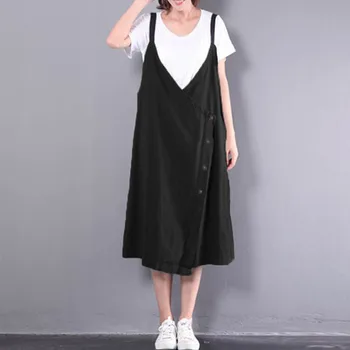 2020 ZANZEA Women Overalls Dress Elegant Starppy V Neck Vestidos Female Casual Sleeveless Short Sundress Solid Buttons Robe 5XL
2020 ZANZEA Women Overalls Dress Elegant Starppy V Neck Vestidos Female Casual Sleeveless Short Sundress Solid Buttons Robe 5XL