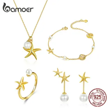 bamoer HOT SALE Starfish with Pearl Pendant Necklace for Women Original Design 925 Sterling Silver Fine Jewelry Sets GUS154
bamoer HOT SALE Starfish with Pearl Pendant Necklace for Women Original Design 925 Sterling Silver Fine Jewelry Sets GUS154