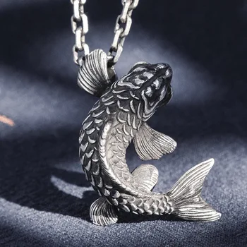 999 solid Sterling Silver Thai Mens Women lucky fish Handmade high details pendant charm jewelry A4546 
999 solid Sterling Silver Thai Mens Women lucky fish Handmade high details pendant charm jewelry A4546