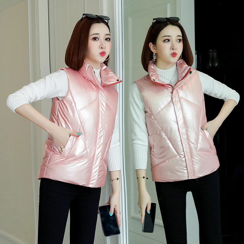 Winter Women's Vest Jacket Coat Sleeveless Stand Collar Autumn Winter Vest For Female Mujer Glossy Waterproof Vest
Winter Women's Vest Jacket Coat Sleeveless Stand Collar Autumn Winter Vest For Female Mujer Glossy Waterproof Vest