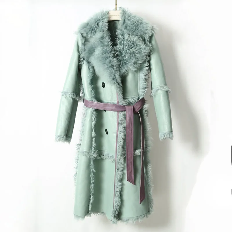 Фото Женское зимнее пальто с поясом повседневное длинное дизайнерское из Испании и