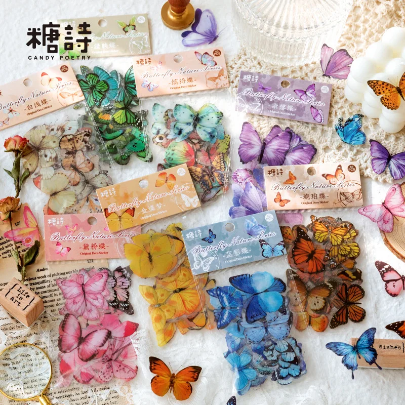 

40pcs/pack Kawaii Stationery Stickers butterfly DIY Craft Scrapbooking Album Junk Journal Happy Planner Diary Stickers