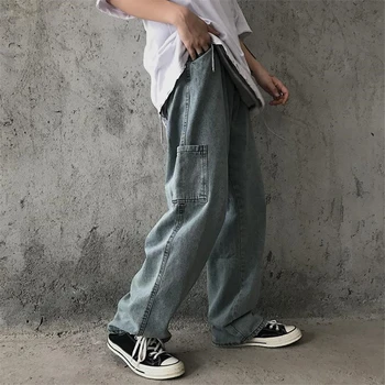 Loose Vintage Straight Wide Leg Denim Pants Side Pocket High Waist Trousers Women Man Jeans Hip Hop Oversize Streetwear Harajuku
Loose Vintage Straight Wide Leg Denim Pants Side Pocket High Waist Trousers Women Man Jeans Hip Hop Oversize Streetwear Harajuku