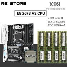 Huananzhi x99 conjunto de placa-mãe com xeon e5 2678 v3 4 pces 8 gb = 32 gb 1600 mhz ddr3 ecc reg memória(China)