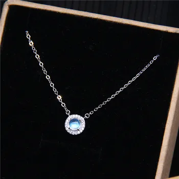 Natural Moonstone Pendants S925 Pure Silver Chain Round Pendant with Cubic Zircon Women's Heart of the Sea Necklace Fine Jewelry
Natural Moonstone Pendants S925 Pure Silver Chain Round Pendant with Cubic Zircon Women's Heart of the Sea Necklace Fine Jewelry