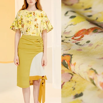 142CM Wide 110G/M Yellow Floral Print Tencel Ramie Summer Spring Pants Dress Shirt Blouse Jacket Fabric E1290
142CM Wide 110G/M Yellow Floral Print Tencel Ramie Summer Spring Pants Dress Shirt Blouse Jacket Fabric E1290