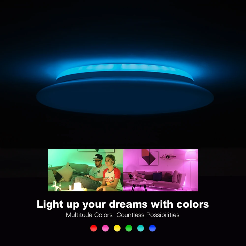 OFFDARKS smart LED ceiling light WIFI voice control RGB dimming APP control living room bedroom kitchen ceiling lamp