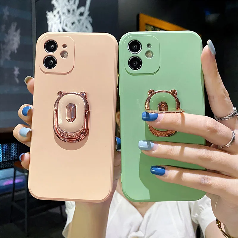 Отличный жидкий силиконовый чехол-подставка с кольцом для телефона Redmi Note10 9 8 K20 30