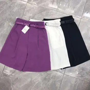 Summer Women Style Street All-match Straight Female Shorts High Waist Solid Black/White/Purple Quality Five Pants with Belt
Summer Women Style Street All-match Straight Female Shorts High Waist Solid Black/White/Purple Quality Five Pants with Belt
