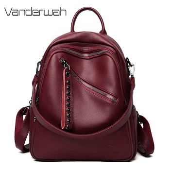 New Women Back Pack Soft Leather Backpacks for School Teenagers Girl Casual Female Large Capacity Backpack Ladies Travel Bagpack
New Women Back Pack Soft Leather Backpacks for School Teenagers Girl Casual Female Large Capacity Backpack Ladies Travel Bagpack