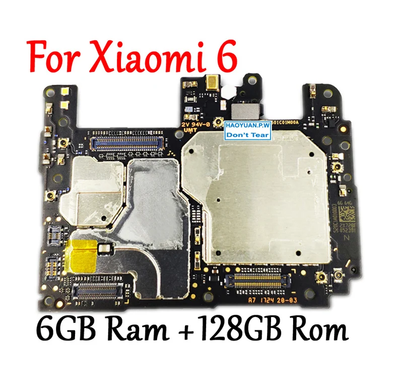 

(Tested)Full Work Original Unlock Motherboard For Xiaomi 6 Mi 6 Mi6 M6 128GB Logic Circuit Board Plate Global Firmware