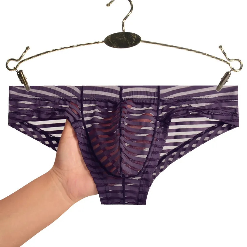 Men briefs Striped Mesh Underwear Ultra-thin Low Waist Sexy see through underpants Breathable male Briefs
Men briefs Striped Mesh Underwear Ultra-thin Low Waist Sexy see through underpants Breathable male Briefs