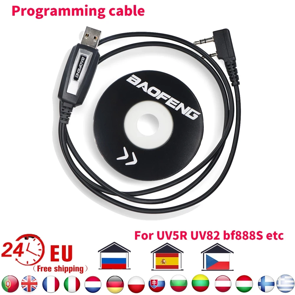 High Quality Baofeng Walkie Talkie Accessories USB Programming Cable With Software CD For Two Way Radio UV-5R BF-888S UV-82
High Quality Baofeng Walkie Talkie Accessories USB Programming Cable With Software CD For Two Way Radio UV-5R BF-888S UV-82