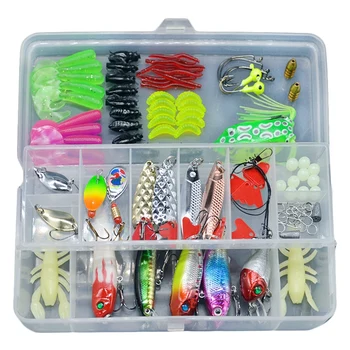Fishing Lures Bait Kit Artificial 108Pcs Mixed Minnow/Popper Spinner Spoon Lure with Hook Isca Fish Lure Set Pesca