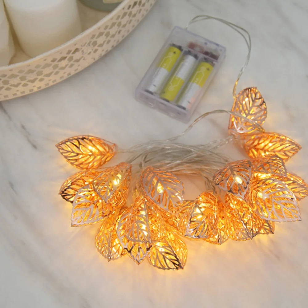 10/20LED String Garland Light Christmas Metal Leaves Style String Battery Power Holiday Party Wedding Decoration Fairy Lights
10/20LED String Garland Light Christmas Metal Leaves Style String Battery Power Holiday Party Wedding Decoration Fairy Lights