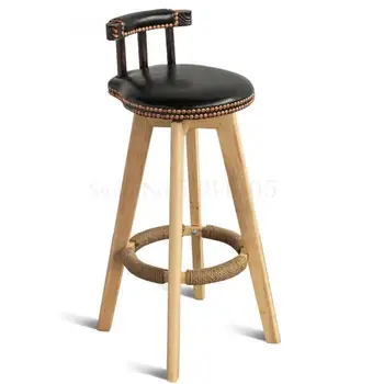 American bar stool wood retro bar chair rotating front desk home high stool bar stool
American bar stool wood retro bar chair rotating front desk home high stool bar stool