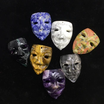 Natural Hand Carved Quartz Crystal Guy Fawkes Mask Pendant Meditation Chakra Healing Crystal Stone Ornament Art Collectible
Natural Hand Carved Quartz Crystal Guy Fawkes Mask Pendant Meditation Chakra Healing Crystal Stone Ornament Art Collectible