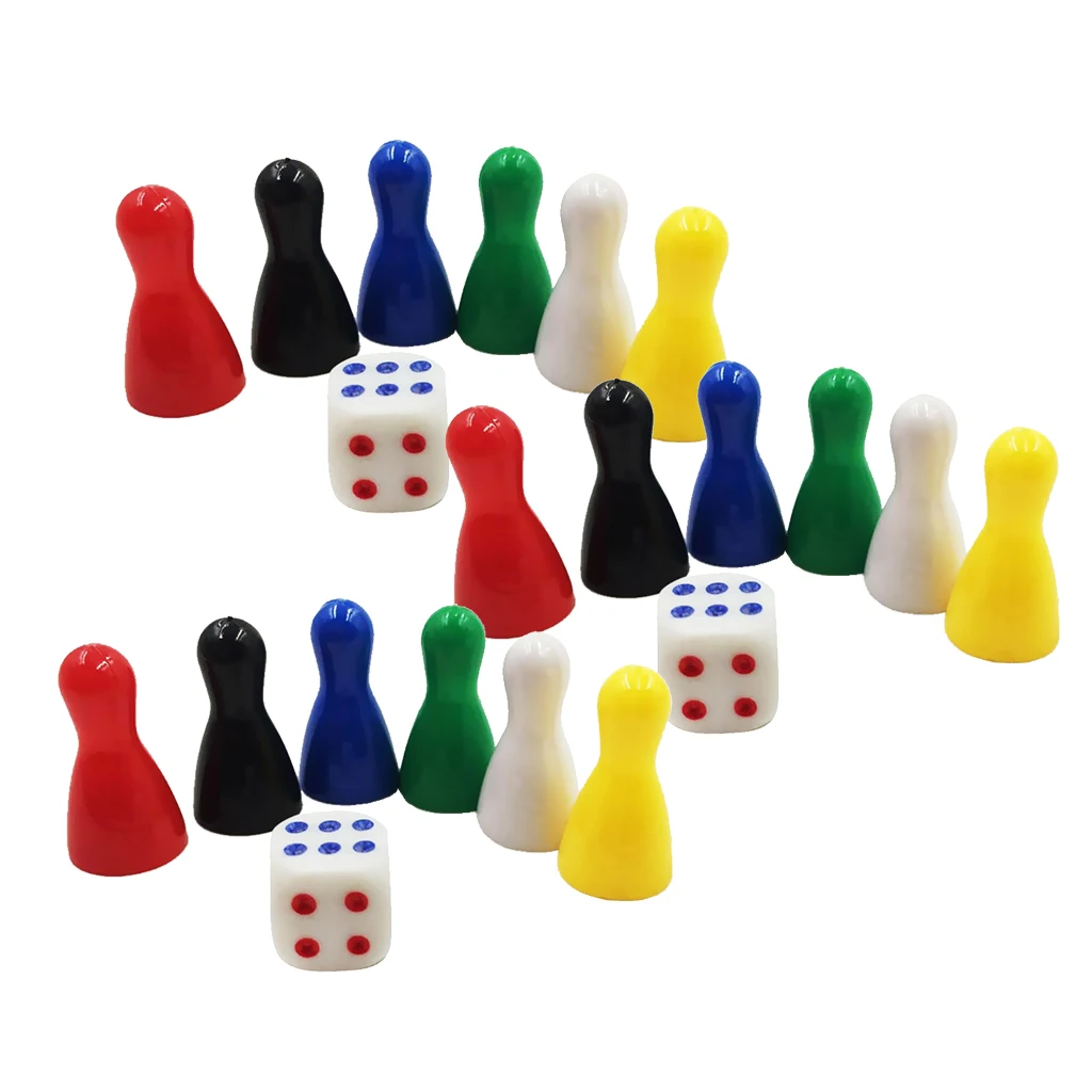18x Colorful Pieces Pawn Chess Plastic Pieces Dice Board Card Games Gift DIY 18x Colorful Pieces Pawn Chess Plastic Pieces Dice Board Card Games Gift DIY