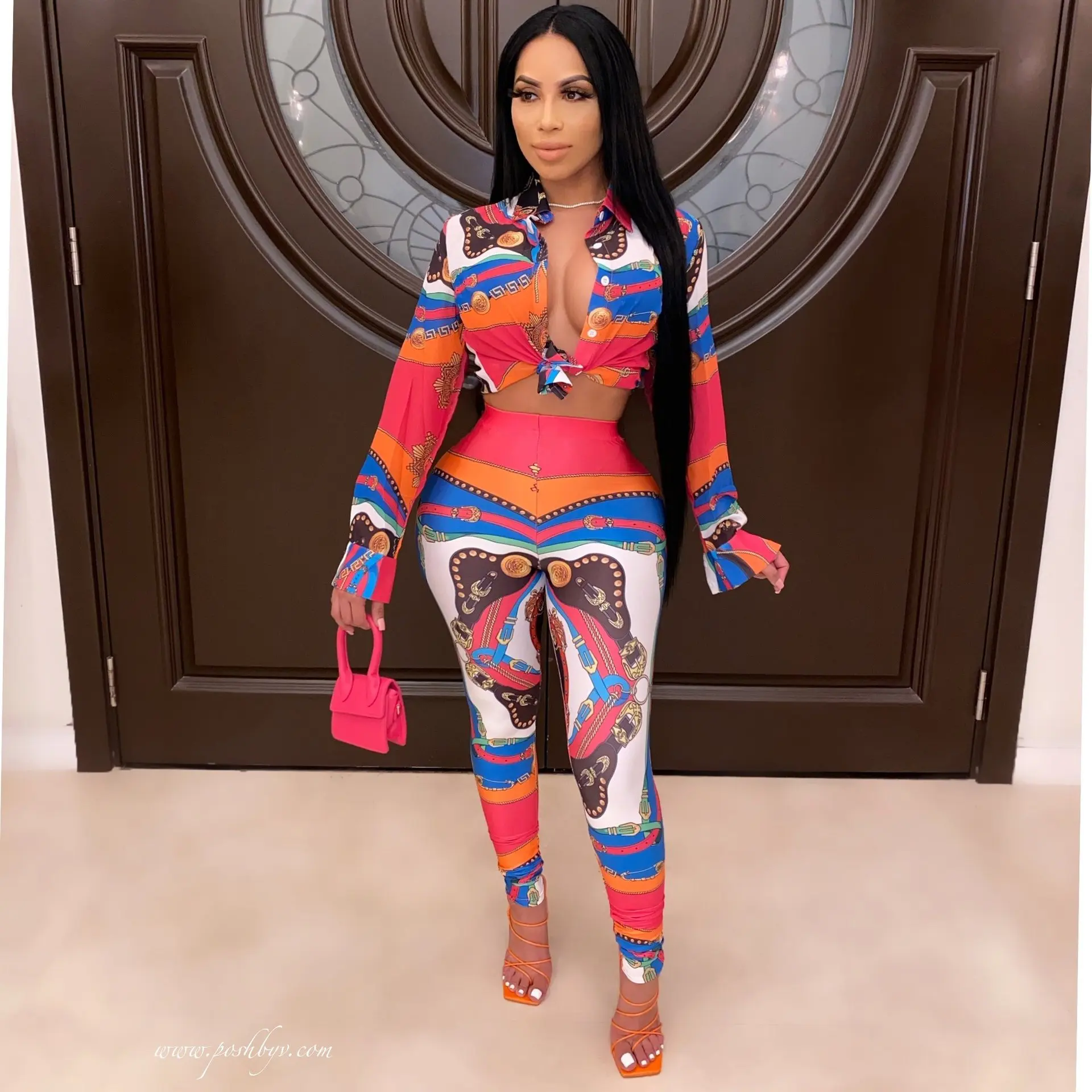 Belt print multi colour casual long sets Women turn-down collar long Sleeve Shirts Blouses+elastic pants Female 2 Piece Set
Belt print multi colour casual long sets Women turn-down collar long Sleeve Shirts Blouses+elastic pants Female 2 Piece Set