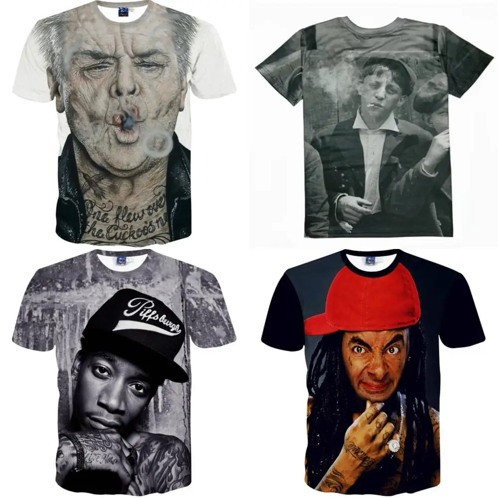 Free shipping 2019 summer style Justin Bieber Harajuku Men 3D Print Wiz Khalifa t shirt Women's t-shirts Rowan Atkinson tshirt
Free shipping 2019 summer style Justin Bieber Harajuku Men 3D Print Wiz Khalifa t shirt Women's t-shirts Rowan Atkinson tshirt