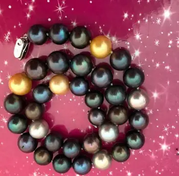 elegant12 -13mm south sea round multicolor pearl necklace 18inch 925s KKK
elegant12 -13mm south sea round multicolor pearl necklace 18inch 925s KKK