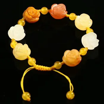 Golden jade gem light rose bracelet
Golden jade gem light rose bracelet