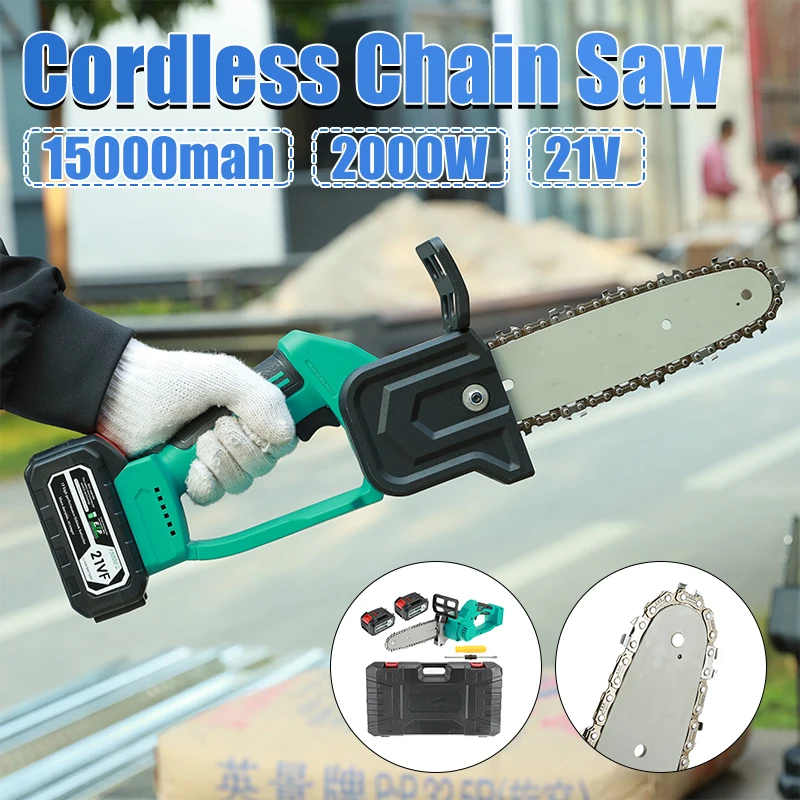 21V 2000W Cordless Electric ChainSaw Wood Cutter Portable Wood Tools Garden Logging WoodWorking Rechargeable For Makita Battery
21V 2000W Cordless Electric ChainSaw Wood Cutter Portable Wood Tools Garden Logging WoodWorking Rechargeable For Makita Battery