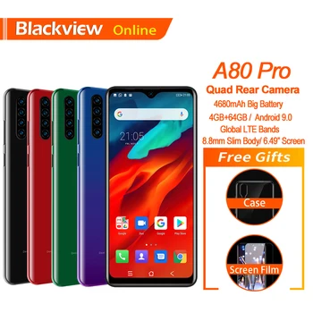 Blackview A80 Pro Quad Rear Camera Smartphone Octa Core 4GB+64GB Android 9.0 6.49'' Waterdrop 4680mAh Global 4G Mobile Phone
Blackview A80 Pro Quad Rear Camera Smartphone Octa Core 4GB+64GB Android 9.0 6.49'' Waterdrop 4680mAh Global 4G Mobile Phone