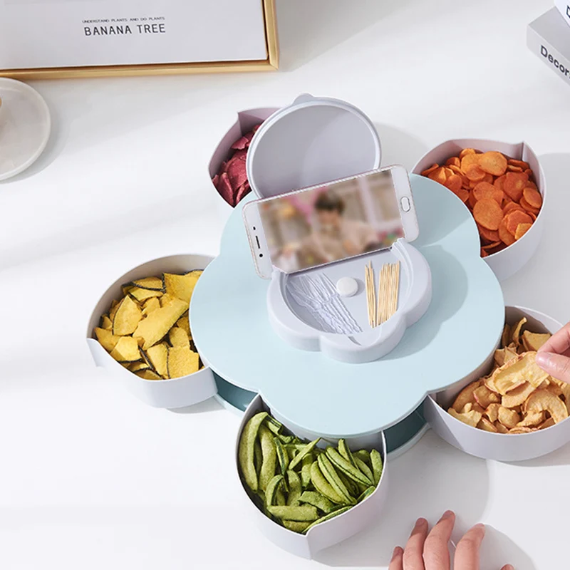 Rotating Snacks Plate Food Candy Nuts Storage Box With Mobile Phone Holder Party Snack Organizer Dishes Space Saving C1228 i
Rotating Snacks Plate Food Candy Nuts Storage Box With Mobile Phone Holder Party Snack Organizer Dishes Space Saving C1228 i
