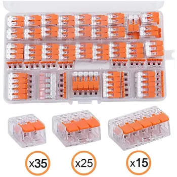 Wire Connector Assortment Pack Compact Splicing Connector Lever Nut Kit for Electrical Wires Solid Stranded Flexible Wires A221
Wire Connector Assortment Pack Compact Splicing Connector Lever Nut Kit for Electrical Wires Solid Stranded Flexible Wires A221