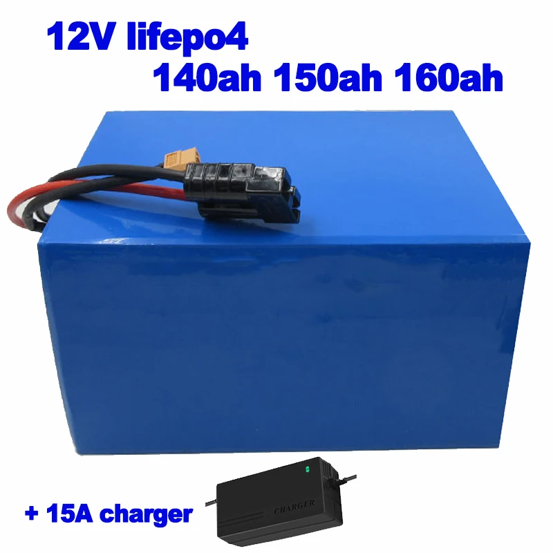 Фото Lifepo4 12V 140ah 150ah 160ah lithium iron phosphate battery pack for AGV golf cart Telecom base solar wind energy + 15A charger |