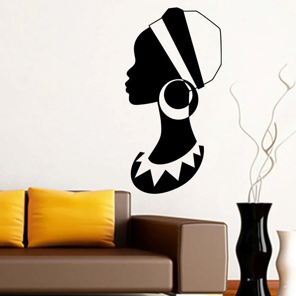 Африканская женщина наклейка на стену большие серьги модная девушка спальня