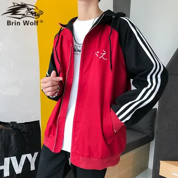 Brin Wolf Brand Spring Plus Size 5XL Mens Jacket Fashion Outerwear Windbreaker Men'S Striped Jackets Hooded Casual Sporting Coat 
Brin Wolf Brand Spring Plus Size 5XL Mens Jacket Fashion Outerwear Windbreaker Men'S Striped Jackets Hooded Casual Sporting Coat