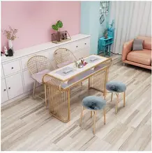 Nordic marble nail art table and chair set combination single and double manicure table simple modern gold craft nail art table
Nordic marble nail art table and chair set combination single and double manicure table simple modern gold craft nail art table